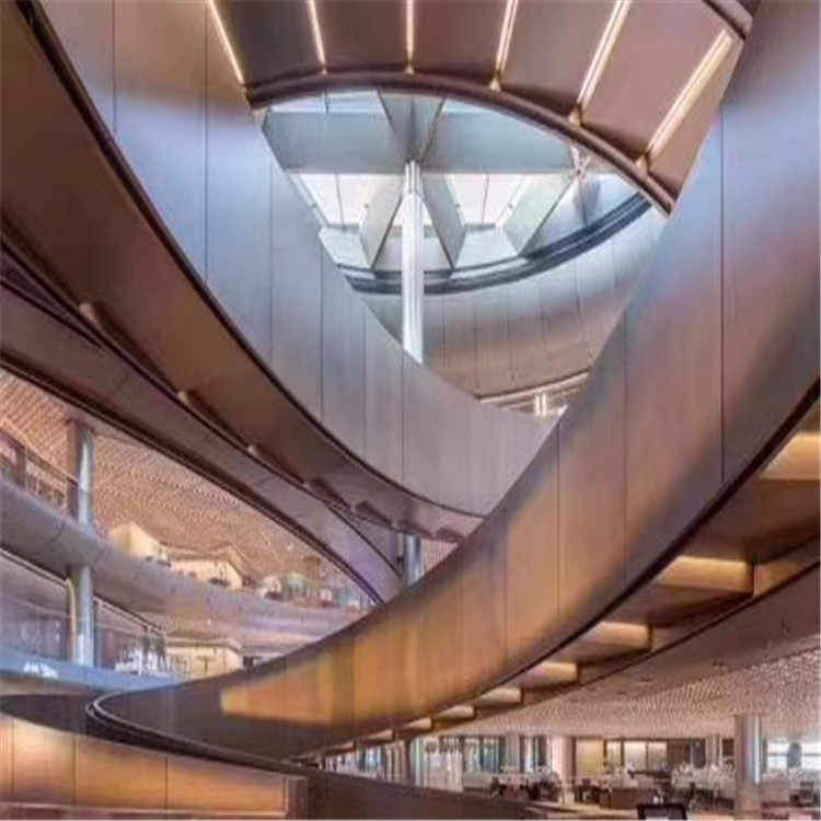 福建铝乐拉丝铜色铝单板罩加工-专业生产企业