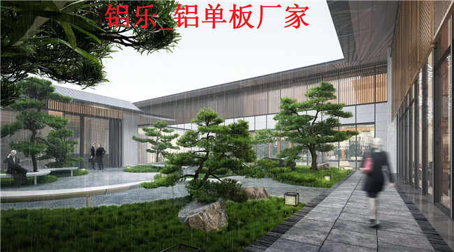 海口小区外墙铝单板，售楼部铝单板效果图